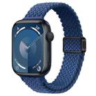 For Apple Watch SE 2023 44mm Slim Magnetic Buckle Nylon Braided Watch Band(Atlantic Blue) - 1