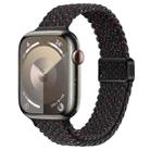 For Apple Watch SE 2023 44mm Slim Magnetic Buckle Nylon Braided Watch Band(Starlight Black) - 1
