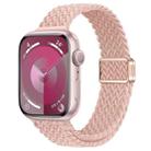 For Apple Watch SE 2023 40mm Slim Magnetic Buckle Nylon Braided Watch Band(Cream Pink Sand) - 1