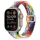 For Apple Watch Ultra 2 49mm Slim Magnetic Buckle Nylon Braided Watch Band(Rainbow) - 1