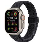 For Apple Watch Ultra 2 49mm Slim Magnetic Buckle Nylon Braided Watch Band(Black Grey) - 1