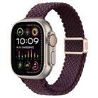 For Apple Watch Ultra 2 49mm Slim Magnetic Buckle Nylon Braided Watch Band(Crimson Cherry) - 1