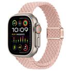 For Apple Watch Ultra 2 49mm Slim Magnetic Buckle Nylon Braided Watch Band(Cream Pink Sand) - 1