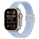 For Apple Watch Ultra 2 49mm Slim Magnetic Buckle Nylon Braided Watch Band(Light Blue) - 1