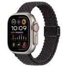 For Apple Watch Ultra 2 49mm Slim Magnetic Buckle Nylon Braided Watch Band(Starlight Black) - 1