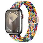 For Apple Watch Series 9 45mm Slim Magnetic Buckle Nylon Braided Watch Band(W Pattern Colorful) - 1