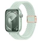 For Apple Watch Series 9 45mm Slim Magnetic Buckle Nylon Braided Watch Band(Light Mint) - 1