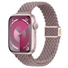 For Apple Watch Series 9 45mm Slim Magnetic Buckle Nylon Braided Watch Band(Smoke Purple) - 1