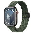 For Apple Watch Series 9 41mm Slim Magnetic Buckle Nylon Braided Watch Band(Dark Olive Green) - 1