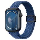 For Apple Watch Series 9 41mm Slim Magnetic Buckle Nylon Braided Watch Band(Atlantic Blue) - 1