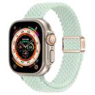 For Apple Watch Ultra 49mm Slim Magnetic Buckle Nylon Braided Watch Band(Light Mint) - 1