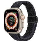 For Apple Watch Ultra 49mm Slim Magnetic Buckle Nylon Braided Watch Band(Black Grey) - 1