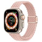 For Apple Watch Ultra 49mm Slim Magnetic Buckle Nylon Braided Watch Band(Cream Pink Sand) - 1