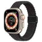 For Apple Watch Ultra 49mm Slim Magnetic Buckle Nylon Braided Watch Band(Starlight Black) - 1