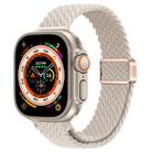 For Apple Watch Ultra 49mm Slim Magnetic Buckle Nylon Braided Watch Band(Starlight) - 1