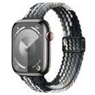 For Apple Watch Series 8 41mm Slim Magnetic Buckle Nylon Braided Watch Band(Dark Chocolate) - 1