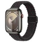 For Apple Watch Series 8 41mm Slim Magnetic Buckle Nylon Braided Watch Band(Starlight Black) - 1