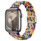 For Apple Watch SE 2022 44mm Slim Magnetic Buckle Nylon Braided Watch Band(W Pattern Colorful) - 1