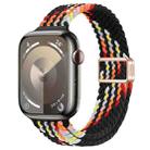 For Apple Watch SE 2022 44mm Slim Magnetic Buckle Nylon Braided Watch Band(Z Pattern Black Rainbow) - 1