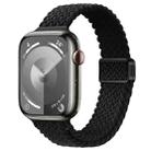 For Apple Watch SE 2022 44mm Slim Magnetic Buckle Nylon Braided Watch Band(Black) - 1