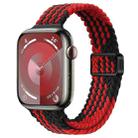 For Apple Watch SE 40mm Slim Magnetic Buckle Nylon Braided Watch Band(Z Pattern Black Red) - 1