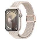 For Apple Watch SE 44mm Slim Magnetic Buckle Nylon Braided Watch Band(Starlight) - 1