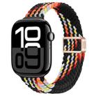 For Apple Watch Series 10 42mm Slim Magnetic Buckle Nylon Braided Watch Band(Z Pattern Black Rainbow) - 1