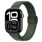 For Apple Watch Series 10 42mm Slim Magnetic Buckle Nylon Braided Watch Band(Dark Olive Green) - 1