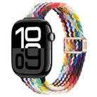 For Apple Watch Series 10 42mm Slim Magnetic Buckle Nylon Braided Watch Band(Rainbow) - 1