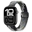 For Apple Watch Series 10 42mm Slim Magnetic Buckle Nylon Braided Watch Band(Dark Chocolate) - 1