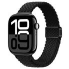 For Apple Watch Series 10 42mm Slim Magnetic Buckle Nylon Braided Watch Band(Black) - 1