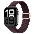 For Apple Watch Series 10 42mm Slim Magnetic Buckle Nylon Braided Watch Band(Crimson Cherry) - 1
