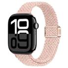 For Apple Watch Series 10 42mm Slim Magnetic Buckle Nylon Braided Watch Band(Starlight Pink) - 1