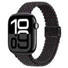 For Apple Watch Series 10 42mm Slim Magnetic Buckle Nylon Braided Watch Band(Starlight Black) - 1