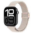For Apple Watch Series 10 42mm Slim Magnetic Buckle Nylon Braided Watch Band(Starlight) - 1