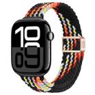 For Apple Watch Series 10 46mm Slim Magnetic Buckle Nylon Braided Watch Band(Z Pattern Black Rainbow) - 1