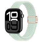 For Apple Watch Series 10 46mm Slim Magnetic Buckle Nylon Braided Watch Band(Light Mint) - 1