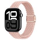 For Apple Watch Series 10 46mm Slim Magnetic Buckle Nylon Braided Watch Band(Cream Pink Sand) - 1