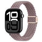 For Apple Watch Series 10 46mm Slim Magnetic Buckle Nylon Braided Watch Band(Smoke Purple) - 1