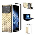 For Xiaomi Mix Fold 4 Black Frame Woven Texture PU Phone Case(Gold) - 1