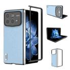 For Xiaomi Mix Fold 4 ABEEL Genuine Leather Wave Black Edge Phone Case(Blue) - 1