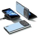 For Xiaomi Mix Fold 4 ABEEL Genuine Leather Wave Black Edge Phone Case(Blue) - 2