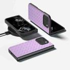 For Google Pixel 9 Pro Fold Black Frame Woven Texture PU Phone Case(Purple) - 2