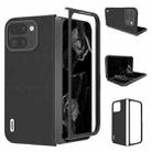 For Google Pixel 9 Pro Fold ABEEL Genuine Leather Wave Black Edge Phone Case(Black) - 1