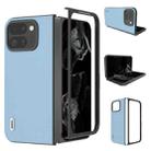 For Google Pixel 9 Pro Fold ABEEL Genuine Leather Wave Black Edge Phone Case(Blue) - 1