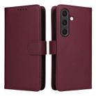 For Samsung Galaxy S25 5G BETOPNICE BN-005 2 in 1 Detachable Imitate Genuine Leather Phone Case(Wine Red) - 1