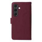 For Samsung Galaxy S25 5G BETOPNICE BN-005 2 in 1 Detachable Imitate Genuine Leather Phone Case(Wine Red) - 3