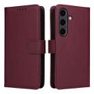 For Samsung Galaxy S25+ 5G BETOPNICE BN-005 2 in 1 Detachable Imitate Genuine Leather Phone Case(Wine Red) - 1