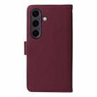 For Samsung Galaxy S25+ 5G BETOPNICE BN-005 2 in 1 Detachable Imitate Genuine Leather Phone Case(Wine Red) - 3