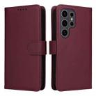 For Samsung Galaxy S25 Ultra 5G BETOPNICE BN-005 2 in 1 Detachable Imitate Genuine Leather Phone Case(Wine Red) - 1